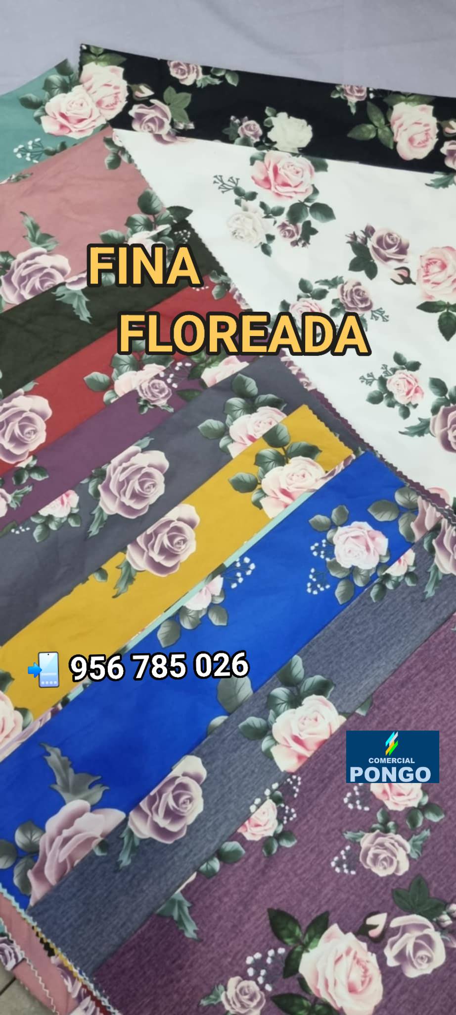 Tela Fina Floreada Comercial Pongo
